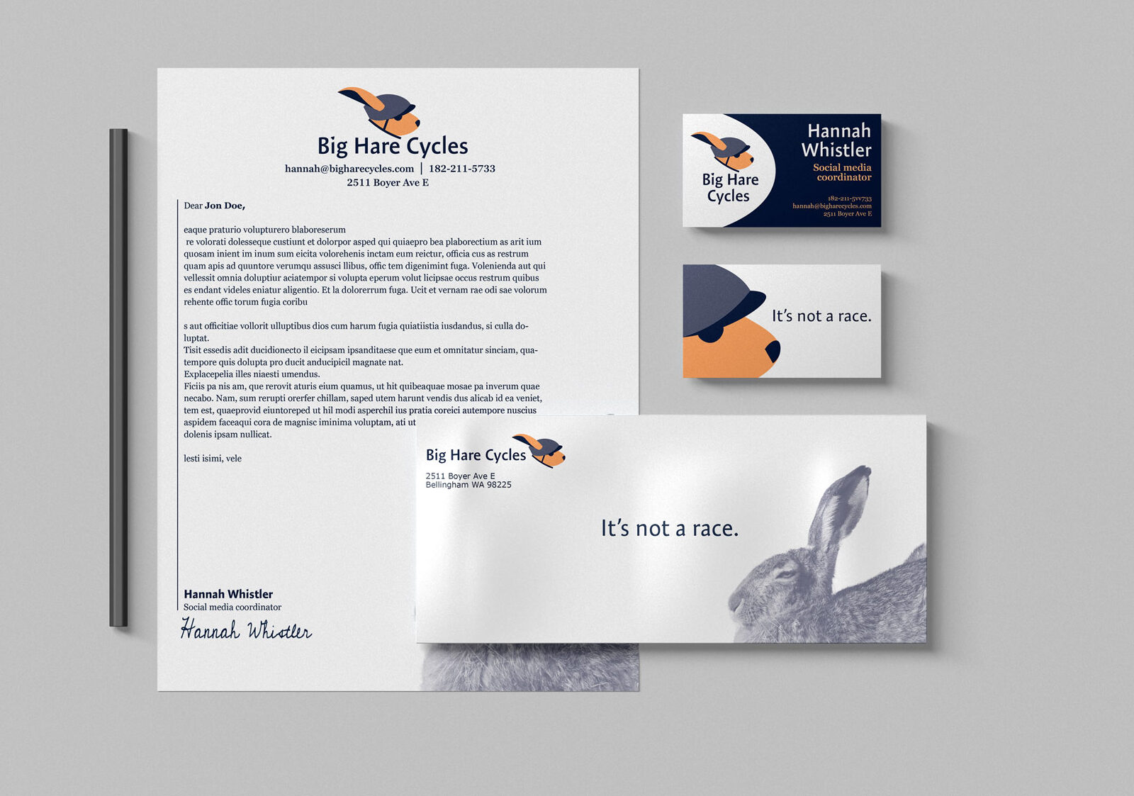 Big Hare Cycles Company Stationery